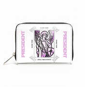 Rocksax - President - Angel Logo - Bi-Fold Zipped Wallet/ Purse (White)