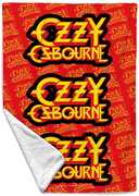 Rocksax - Ozzy Osbourne - Logo Red - Sherpa Fleece Throw (50 in x 60 in)