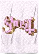 Rocksax - Ghost - Pink Logo - Sherpa Fleece Throw (50 in x 60 in) 
