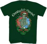 Grateful Dead - Floral Bertha Steal Your Face T-Shirt - Large Turf Green
