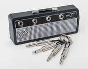 Pluginz - Fender - Jack Rack - Black & Silver with 4 Guitar Plug Keychains 