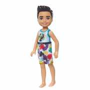 Barbie Chelsea Small Doll Boy with Swimsuit, Toucan Shirt, Black Hair
