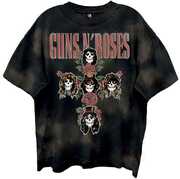 Guns N' Roses - Rose Cross - Giant Vintage T-Shirt - 2XL Black Bleach Wash 12160761A5 