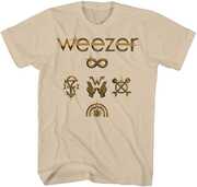 Weezer - Gold Album with Track List - Indie Store Exclusive T-shirt - Front & Back Print - Sand - Large