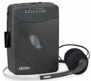 Jensen SCR-75-HP Classic Personal Cassette Player with AM FM Radio (Black) 