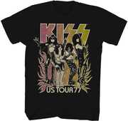 Kiss - US Tour '77 Gradient T-Shirt - Medium Black 38101101A2