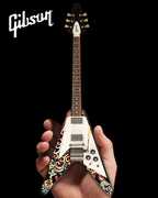 Axe Heaven Jimi Hendrix Gibson Psychedelic Flying V Mini Guitar Replica Collectible GG-521