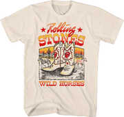 Rolling Stones - Wild Horses Custom Boots T-Shirt - Natural - Medium