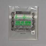 Bags Unlimited SPP45R - 7 IN 45 RPM Outer Record Sleeve - Resealable  - 100 CNT 