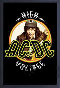 AC/ DC - High Voltage Badge - 11x17 Framed Print With Gel-Coat 