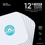 Big Fudge BFIS12x100US 12-inch Vinyl LP Record Round Corner Inner 100 Pack White 