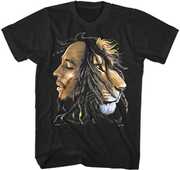 Bob Marley - Profile With Lion T-Shirt -  Large Black BM1201-L 
