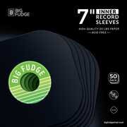 Big Fudge BFIS-B7x50US 7-inch 45RPM Vinyl Record Round Corner Inner Sleeves Acid Free Heavy Duty 7.125x7.125 50 Pack Matte Black