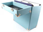 GPO Retro SWB18BLU 12" Vinyl Record Case 35 Count Capacity with Removable Lid - Blue