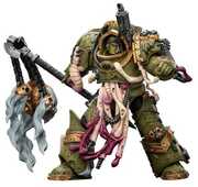 JOYTOY - Warhammer 40K - Death Guard: Blightlord Terminator 2 with Flail of Corruption 1/ 18 Action Figure