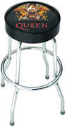 Rocksax - Queen - Classic Crest Logo - Bar Stool With Swivel Seat (Black/ Chrome)