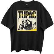 Tupac - LA Photo & Signature - Giant Vintage T-shirt - Small - Limo Black
