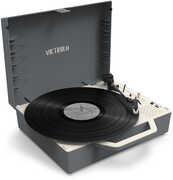 Victrola VSC-725SB-GRA Re-Spin Sustainable Suitcase Record Player Bluetooth (Gray)