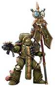 JOYTOY - Warhammer 40K - Death Guard: Plague Marine Icon Bearer with Boltgun & Plague Knife 1/ 18 Action Figure