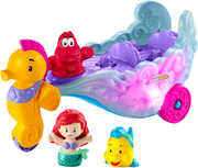 Little People Disney Princess The Little Mermaid Ariel's Light-Up Sea Carriage, with Ariel & Flounder