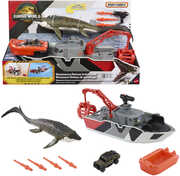 Mattel - Matchbox Jurassic World: Rebirth Mosasaurus Rescue Action Boat Playset 