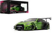 Pink Slips - Nissan GT-R R35 Liberty Walk - 1:18 Scale Diecast Car (Green/ Black)