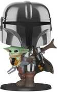 Funko POP! STAR WARS: Mandalorian - Chrome Mandalorian w/  Child 10" 