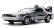 Back to the Future - Hollywood Rides - 1:24 40th Anniversary Time Machine Die-Cast Car (Silver) 
