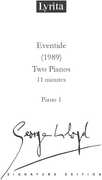 Lloyd: Eventide for Two Pianos 