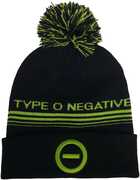 Type O Negative - Embroidered Logo - Knit Pom Hat - Jacquard Band Name Black/ Green BN25TON031 