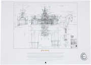 WETA Workshop - The Lord of the Rings Trilogy - The Stable of Edoras Blueprint Replica Art Print 