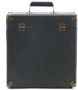 GPO Retro SWB18GB 12 " Vinyl Record Case 35 Count Capacity Removable Lid - Rustic Green 