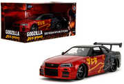 Jada Toys - 1:24 Godzilla - Hollywood Rides - '02 Nissan Skyline GT-R (R34) Vehicle Only