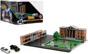 Back to the Future - Nanoscene Hollywood Rides - Hill Valley Courthouse Diorama & 2 Die-Cast Vehicles
