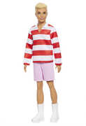 Mattel - Barbie Fashionistas Ken Doll #241 in Red Striped Top And Pink Shorts With White Sneakers, Blonde 