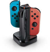 Switch Accessory:  Power - BIONIK Tetra Quad Port Controller Charge Dock - Black 