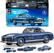 Mattel Brick Shop - Hot Wheels Premium Series Mercedes-Benz 300Sl, Includes 1 Collectible Diecast Car, 1600 Piece Collectible Building Toy Set