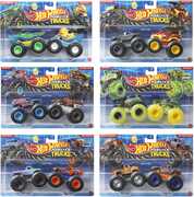 Mattel - Hot Wheels Monster Trucks 1:64 Demo Doubles 2-Pack 8-Piece B Assortment 