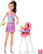 Barbie Skipper Babysitters Inc. Playset with 2 Dolls & High Chair, Brunette