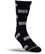 Perri's - Kiss - All Over Logo Black - Crew Socks 