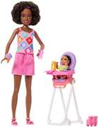 Barbie Skipper Babysitters Inc. Playset with 2 Dolls & High Chair, Black
