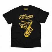 John Coltrane at Newport Jazz Festival - Heavy Cotton T-Shirt - Medium Black