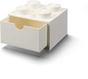 LEGO Stackable Storage: Desk Drawer with 4 Knobs, White