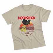 Woodstock - Bird & Guitar - Heavy Cotton T-Shirt - Small Sand