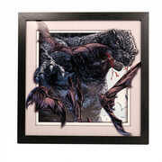 Godzilla - Bats Swarming - 12x12 Faux Matted & Framed Print 