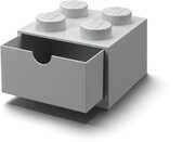 LEGO Stackable Storage: Desk Drawer with 4 Knobs, Grey 