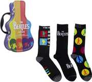 Perri's - Beatles - Crew Socks (3 Pack Collector Guitar Shape Tin)
