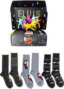 Perri's - Elvis Presley - 3D Pop Up - Crew Socks (Assorted Styles 3 Pack Gift Box) 