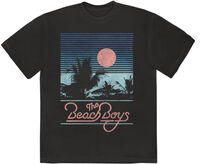 Beach Boys Sunset Stripes Black Unisex Ss Tee 2Xl - Beach Boys Sunset Stripes Black Unisex Ss Tee 2xl