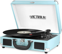Victrola Vsc550Bttq Bt Suitcase Turntable Turqse - Victrola VSC-550BT-TQ Bluetooth Suitcase Turntable 3 Speed (Turquoise)